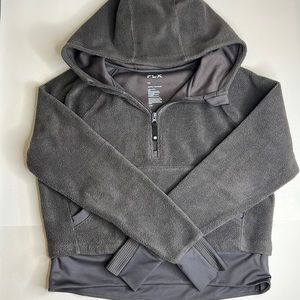 FLX 1/2 Zip Cropped Fleece Hoodie Size XS